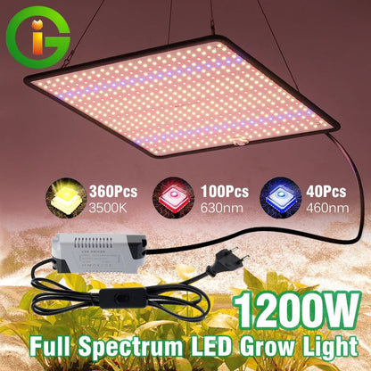 LED Grow Light Full Spectrum Phyto Lamp, Panel for Indoor Grow Tent Plants Seedling Hydroponic Garden Vegetables