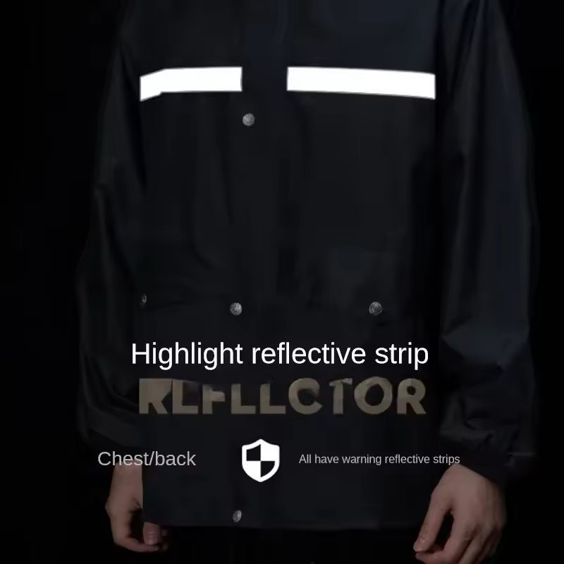 Full Body Rain Suit With Reflective Strips For Motorcycle And Bicycle Riders 6