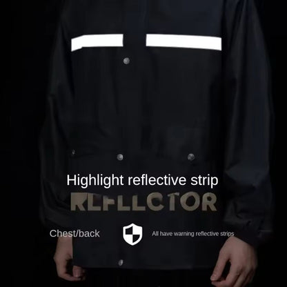 Full Body Rain Suit With Reflective Strips For Motorcycle And Bicycle Riders 6