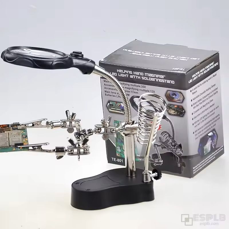 Helping Hands Soldering Station With Magnifying Glass And LED Light 4