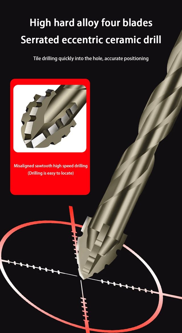ToughBore Tungsten Carbide Tile And Glass Drill Bit Set  5pc7pc Multi Surface Set 2