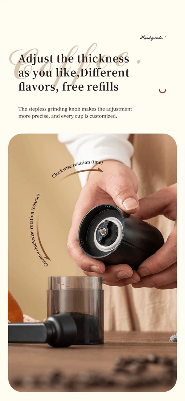 BrewMate Manual Coffee Grinder  Adjustable Hand Crank For Travel And Home Brewing 1