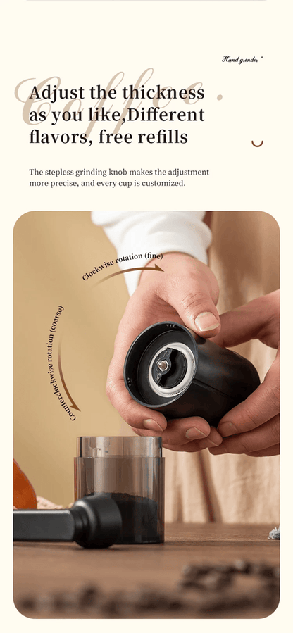BrewMate Manual Coffee Grinder  Adjustable Hand Crank For Travel And Home Brewing 1