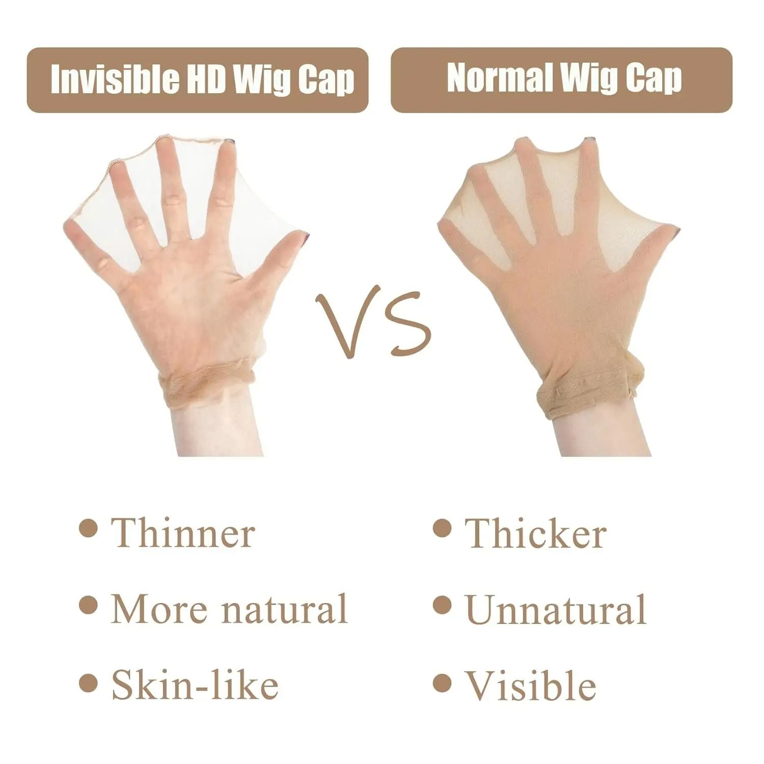 HD Wig Cap For Women UltraThin Invisible Stretchy Stocking Cap For Lace Front Wig Sheer Nylon Wig C 4