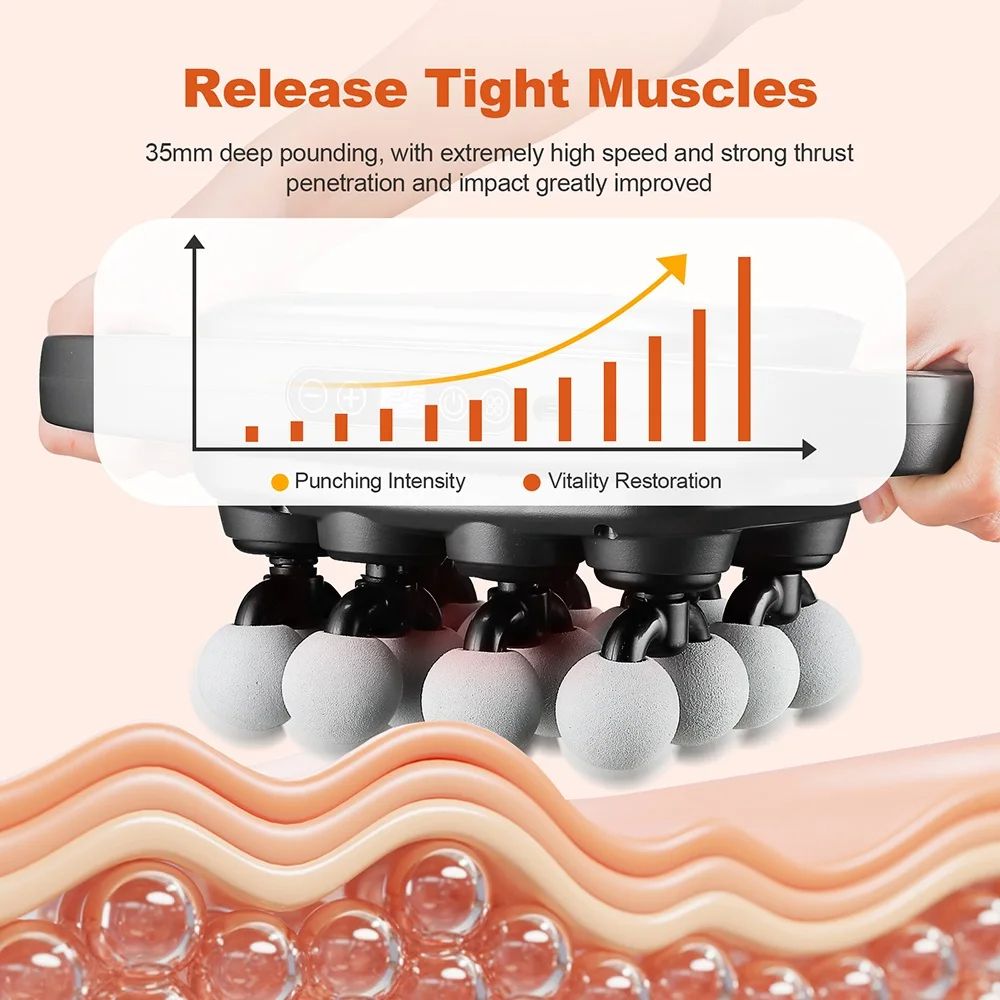 HighFrequency Vibration Fascia Gun Muscle Massage Gun 8 Heads Deep Tissue Neck Shoulder Back  Waist