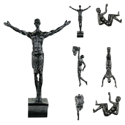 Athlete Rock Climbing Man Statue  Resin Wall Hanging Decoration Retro Sculpture 3D Figure Art For H 2