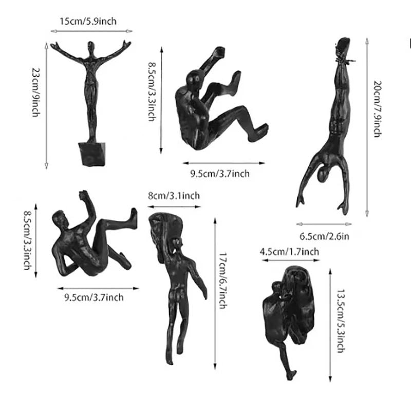Athlete Rock Climbing Man Statue  Resin Wall Hanging Decoration Retro Sculpture 3D Figure Art For H 5