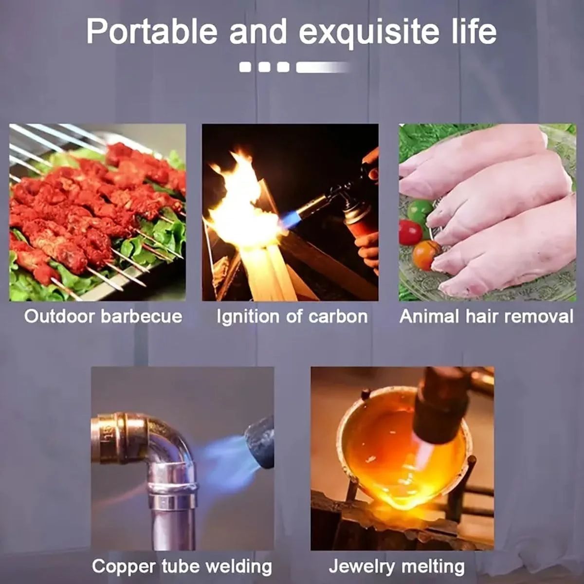 Professional Butane Gas Torch Lighter Windproof Camping Baking BBQ  Welding Flame Gun With Adjustab 5
