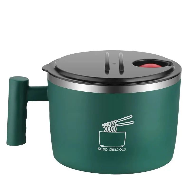Stainless Steel Bowl With Lid For Instant Noodles Sealed And Portable Drain Bowl For Kitchen Utensi 7