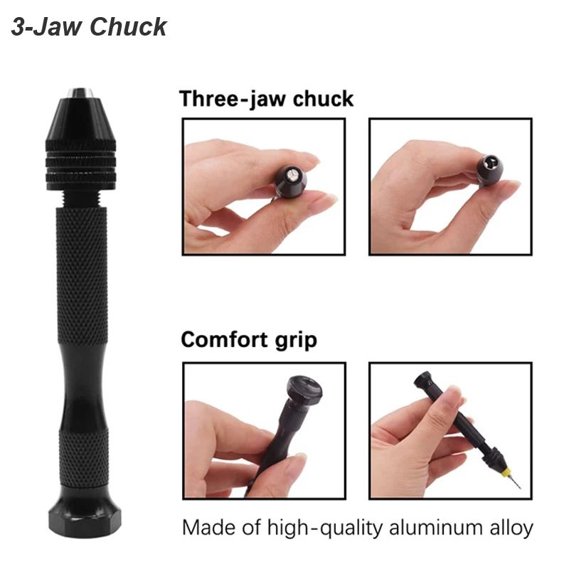 Precision Micro Mini Pin Vise Hand Drill Twist Bit Set Rotary Tool Kit For PCB Plastic DIY Craft Ca 3