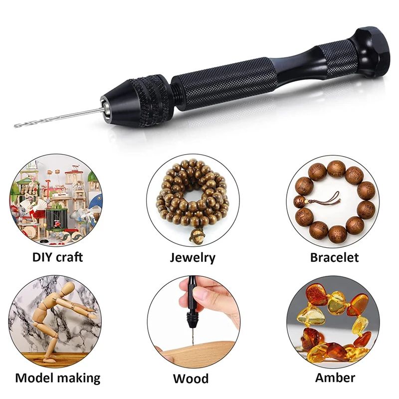 Precision Micro Mini Pin Vise Hand Drill Twist Bit Set Rotary Tool Kit For PCB Plastic DIY Craft Ca 5