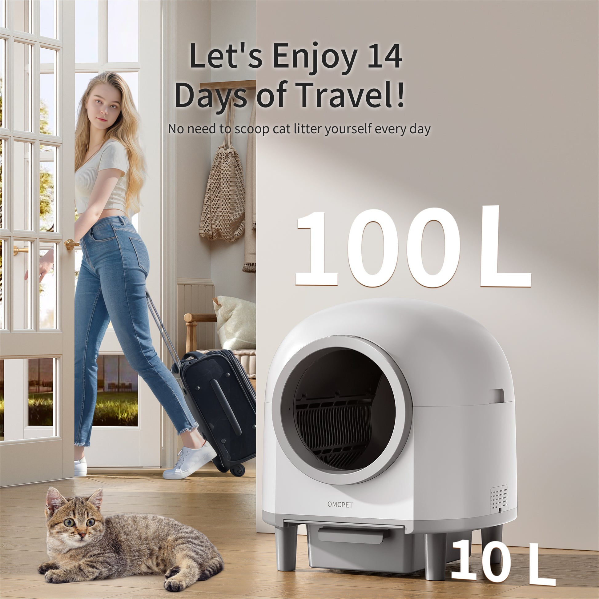 SelfCleaning Automatic Cat Litter Box Toilet For Cats Smart Cat Travel Toilet With App Control  Tra 5