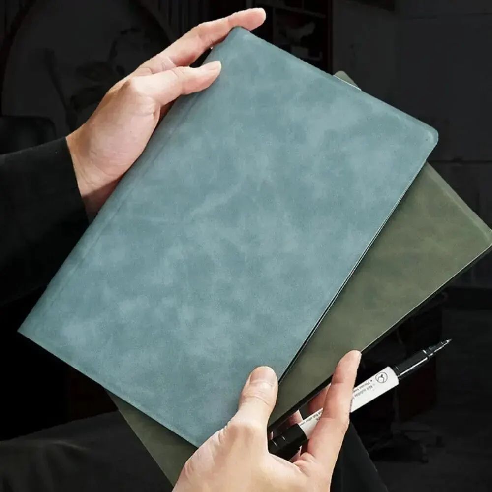 Reusable Whiteboard Notebook Set With Pen Erasing Cloth Leather Memo Pad Weekly Planner, Portable Stylish Office