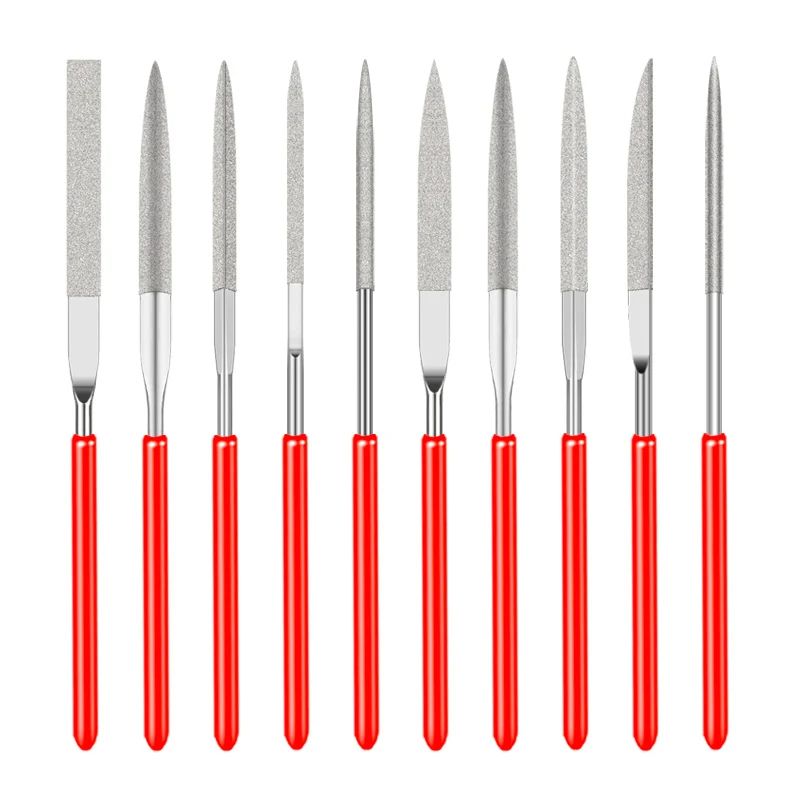 10Pcs Diamond Needle File Set Mini Needle File Kit for Stone, Glass Metal Carving Craft Hand Tool for Precision Grinding