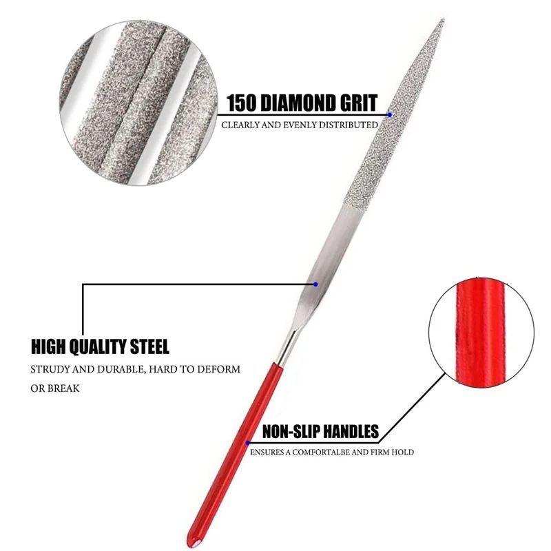 10Pcs Diamond Needle File Set Mini Needle File Kit For Stone Glass Metal Carving Craft Hand Tool Fo 1