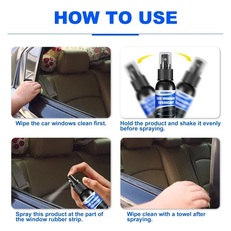Window Lubricant For Car Rubber Strips Door Seals  Sunroof Tracks AntiAging Softener Eliminates Noi 4