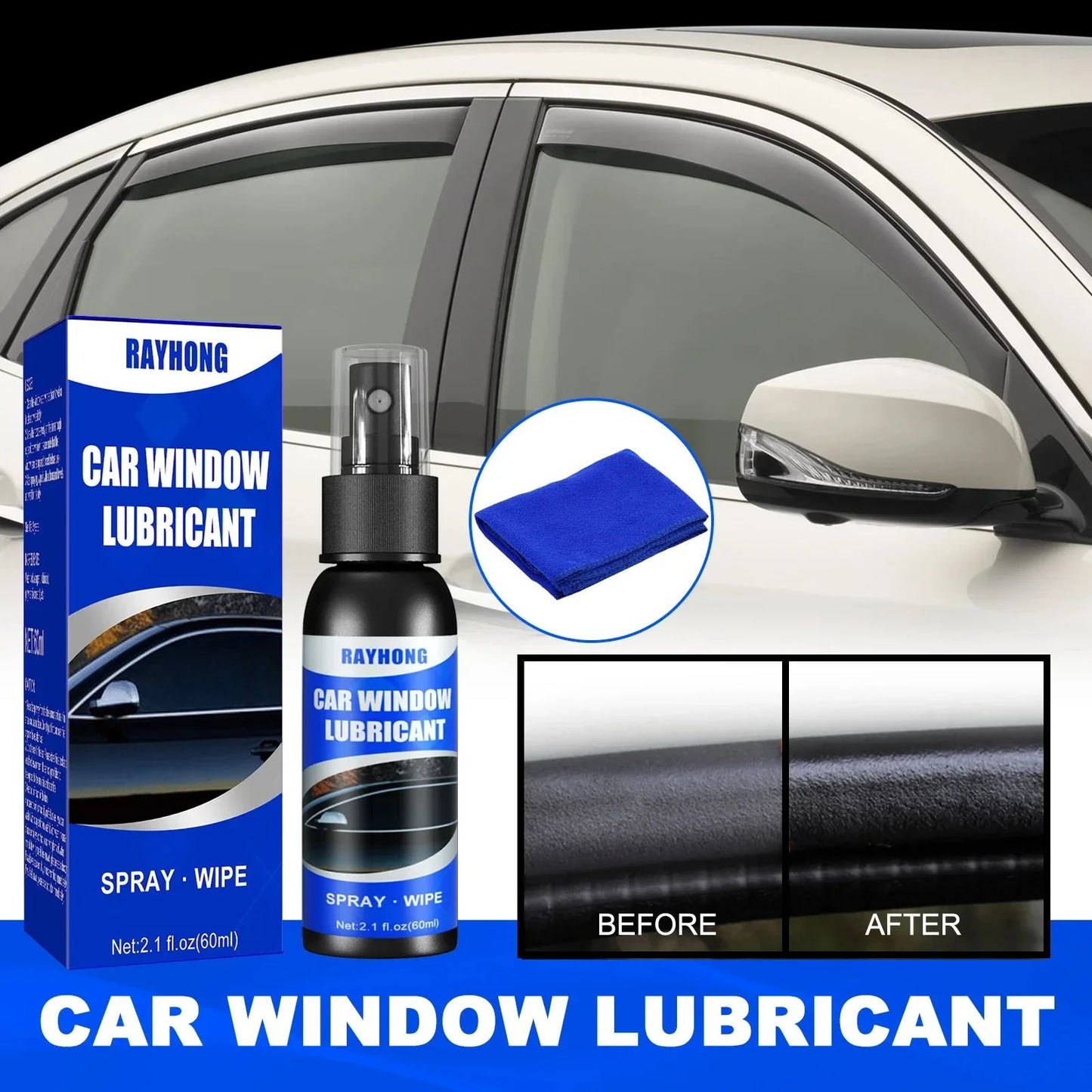 Window Lubricant For Car Rubber Strips Door Seals  Sunroof Tracks AntiAging Softener Eliminates Noi 5