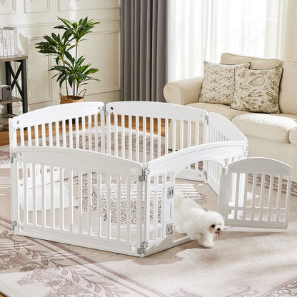 Dog Playpen Safe & Secure Indoor/Outdoor Pet Fence, Folding & Portable Play Yard for Small to Medium Dogs
