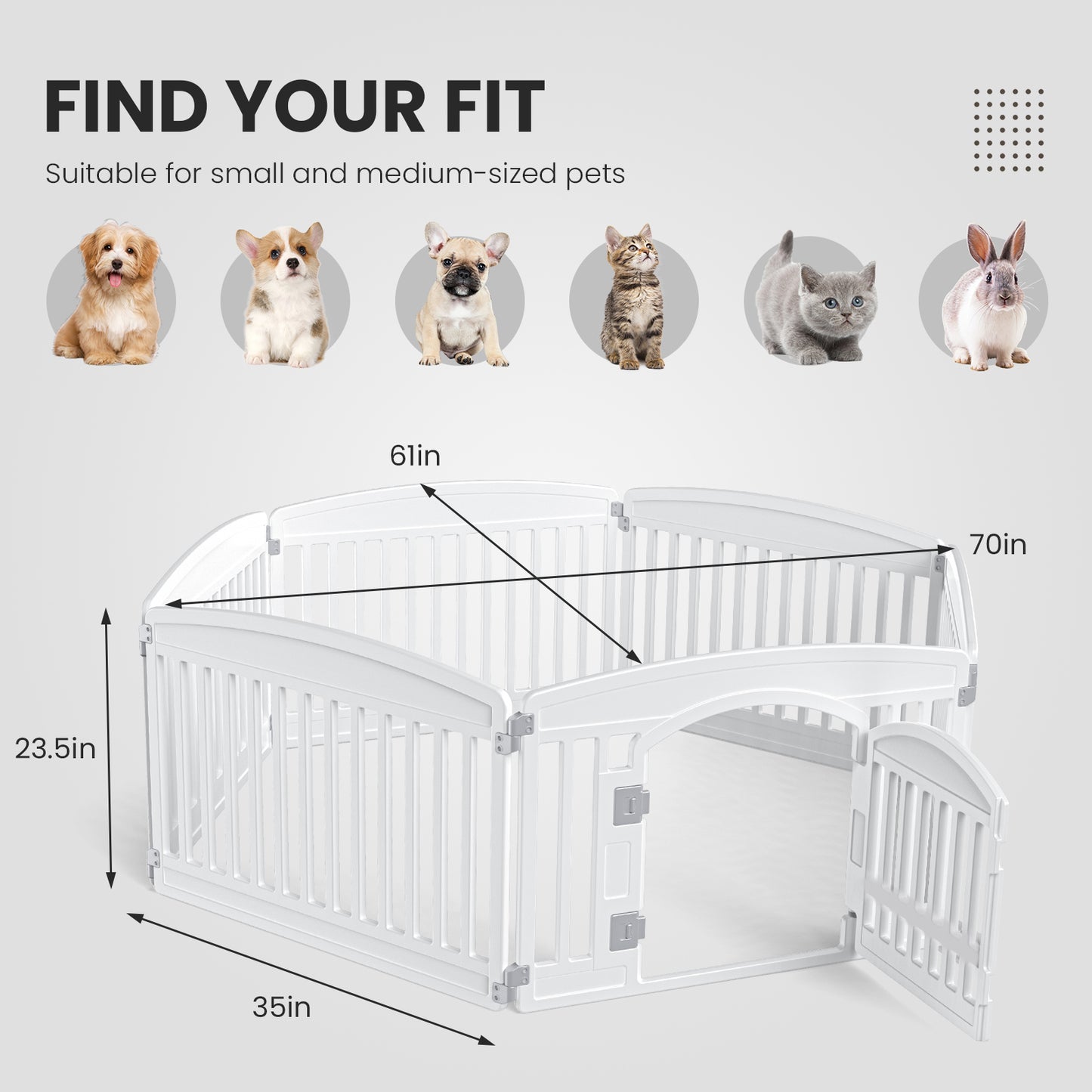 Dog Playpen Safe  Secure IndoorOutdoor Pet Fence Folding  Portable Play Yard For Small To Medium Do 1