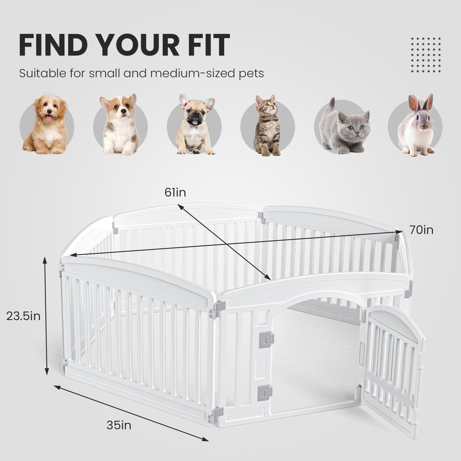 Dog Playpen Safe  Secure IndoorOutdoor Pet Fence Folding  Portable Play Yard For Small To Medium Do 1