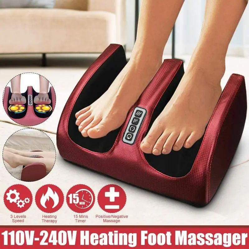 Electric Foot Massager with Heating Therapy Kneading Hot Compression for Muscle Relaxation, Pain Relief & Foot Spa