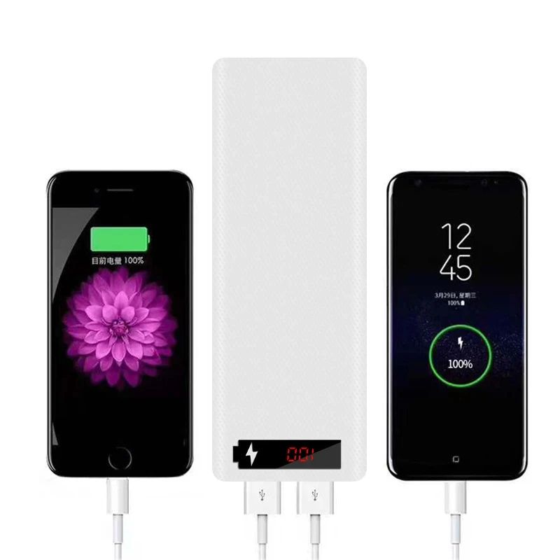 Portable Power Bank Battery Box Holder  Dual USB  TypeC Charging Shell For Mobile Phones 5