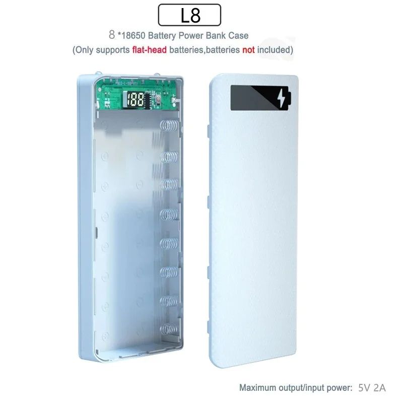 Portable Power Bank Battery Box Holder  Dual USB  TypeC Charging Shell For Mobile Phones 7