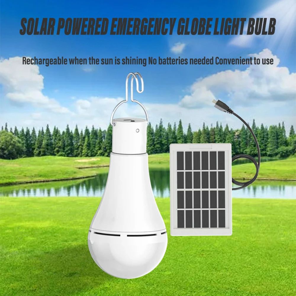 LED Solar Lamp Bulb Outdoor Waterproof Portable Light With Remote Hanging Solar Garden Light For Ca 3