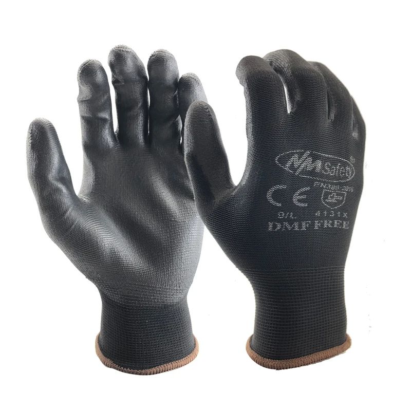 Professional PU Coated Safety Gloves Nylon Garden  Construction Gloves For Men Women 1