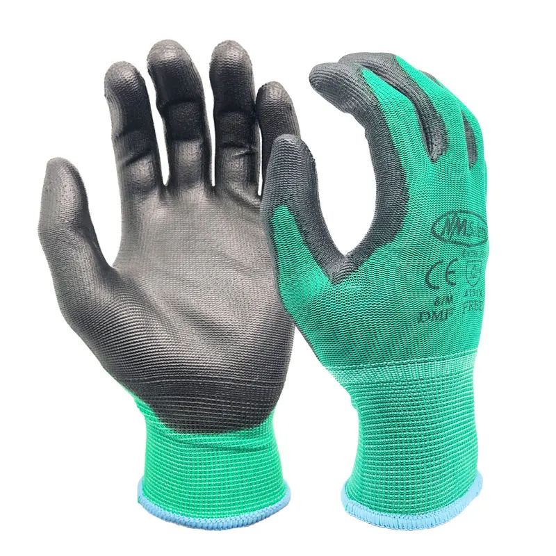 Professional PU Coated Safety Gloves Nylon Garden  Construction Gloves For Men Women 2