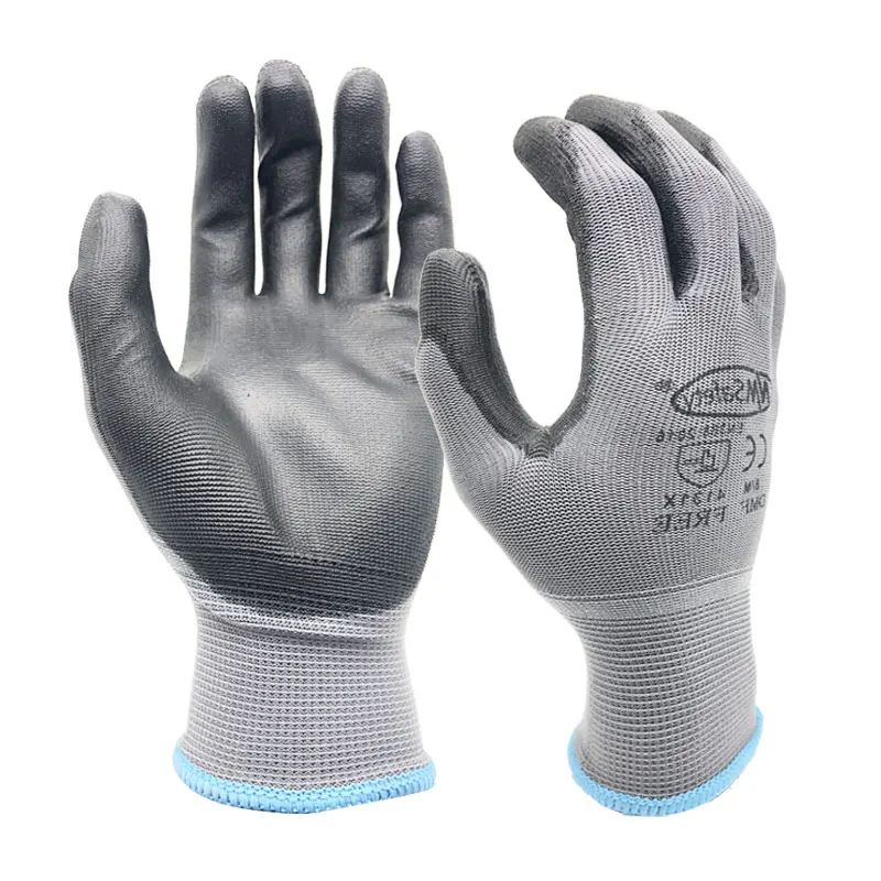 Professional PU Coated Safety Gloves Nylon Garden  Construction Gloves For Men Women 3
