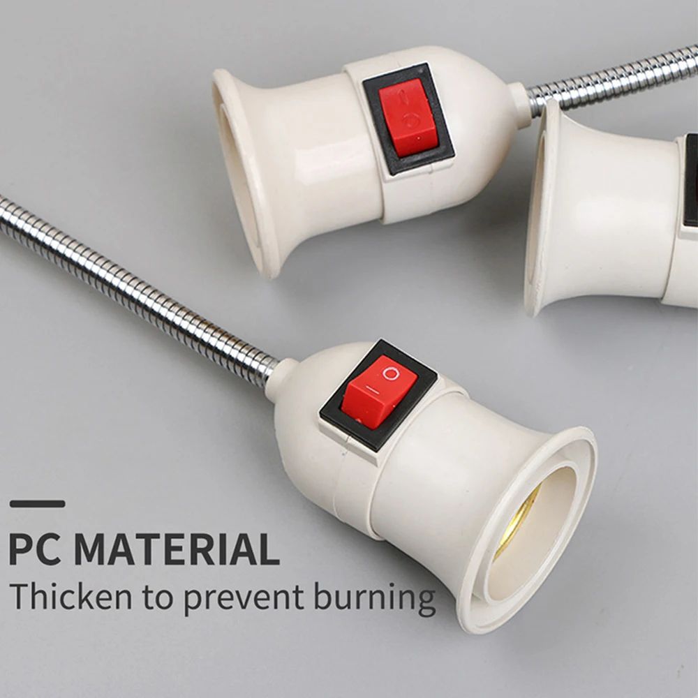 Direct Plug In Rotary Lamp Head Socket Lamp Converter With Switch LED Table Lamp Base Adapter 2