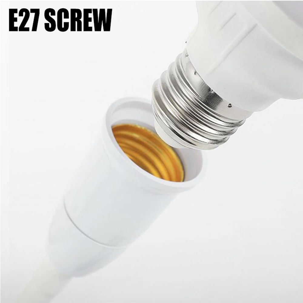 Direct Plug In Rotary Lamp Head Socket Lamp Converter With Switch LED Table Lamp Base Adapter 3