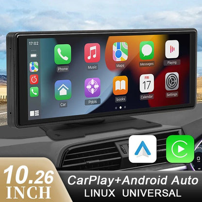Car Mirror Radio Multimedia Video Player, Universal Wireless CarPlay & Android Auto with Bluetooth AUX USB