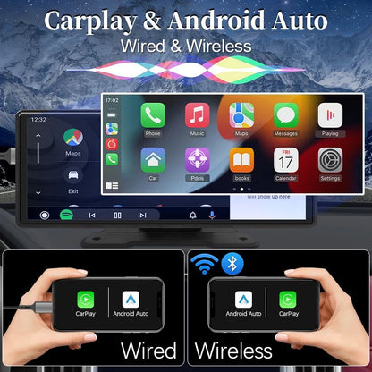 Car Mirror Radio Multimedia Video Player Universal Wireless CarPlay  Android Auto With Bluetooth AU 1
