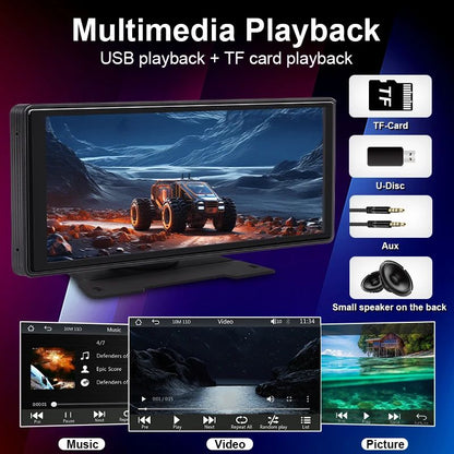 Car Mirror Radio Multimedia Video Player Universal Wireless CarPlay  Android Auto With Bluetooth AU 4