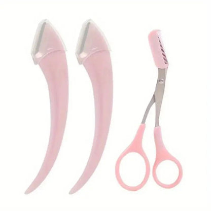 Eyebrow Trimmer Set With Curved Eyebrow Razor And Scissors Comb Easy Beauty Tools For Beginners And 6