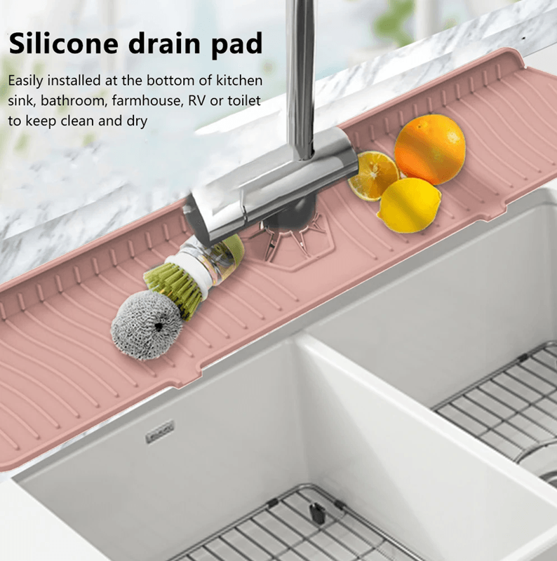 Silicone Sink Splash Guard  Faucet Mat  XL Drying Pad And Countertop Protector 1