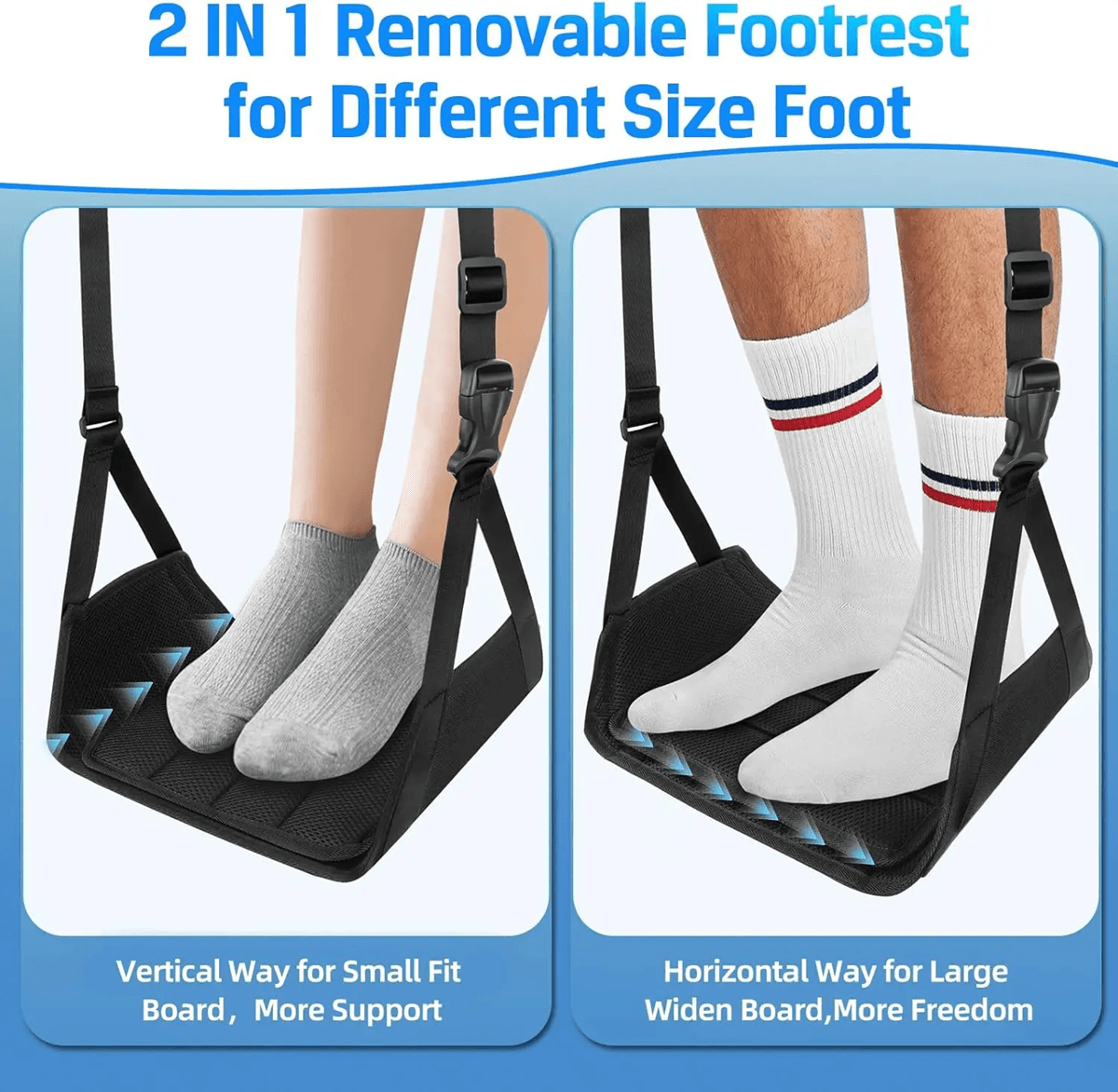 Airplane Foot Hammock With Memory Foam  Adjustable InFlight Foot Rest For Travel Comfort 1