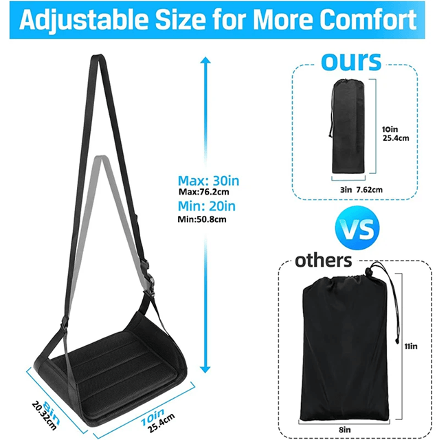 Airplane Foot Hammock With Memory Foam  Adjustable InFlight Foot Rest For Travel Comfort 3