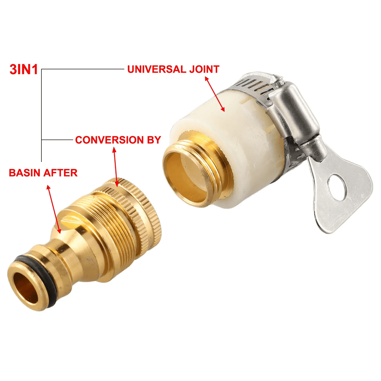 Universal Hose Tap Adapter  1523mm Faucet Connector For Garden Watering Systems 1