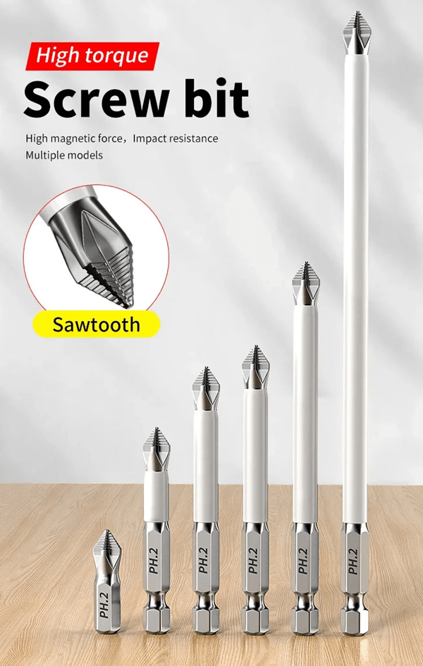 Magnetic Phillips Screwdriver Bits  6Piece AntiSlip Set For Electric Drills 1
