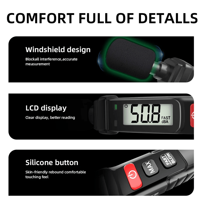 MASTFUYI FY8862 Decibel Meter  Portable AWeighted Sound Level Meter For Accurate Noise Monitoring 3