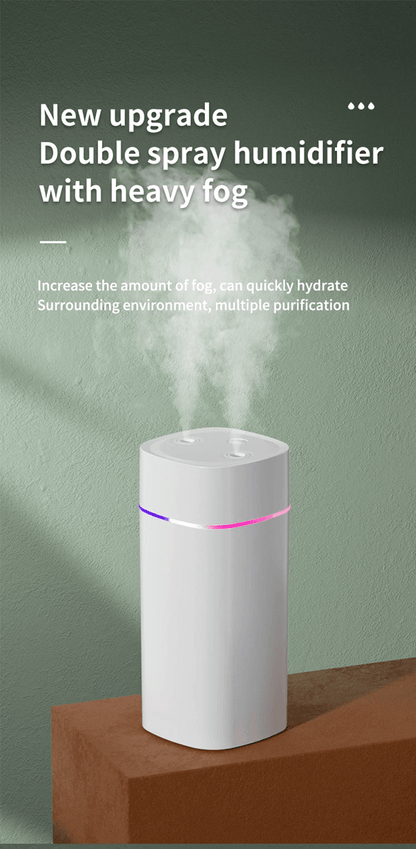 Dual Nozzle USB Humidifier With Aromatherapy  Ambient Light  Silent Desktop Oil Diffuser For Home O 1