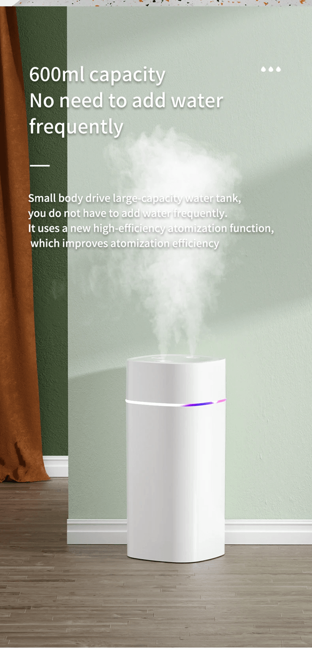 Dual Nozzle USB Humidifier With Aromatherapy  Ambient Light  Silent Desktop Oil Diffuser For Home O 3