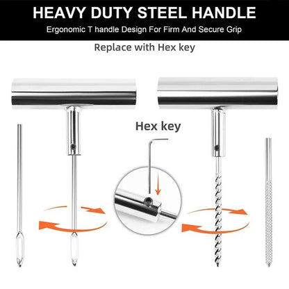 Heavy Duty Tubeless Tire Repair Kit Puncture Repair Tools For Auto Van Motorcycle  Bike 2