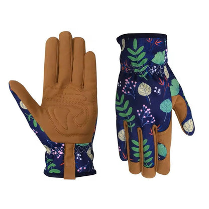 Puncture Resistant Leather Gardening Gloves For Women With Breathable Grip Design 7