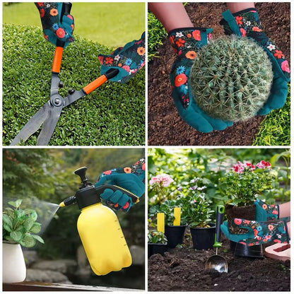 Puncture Resistant Leather Gardening Gloves For Women With Breathable Grip Design 10