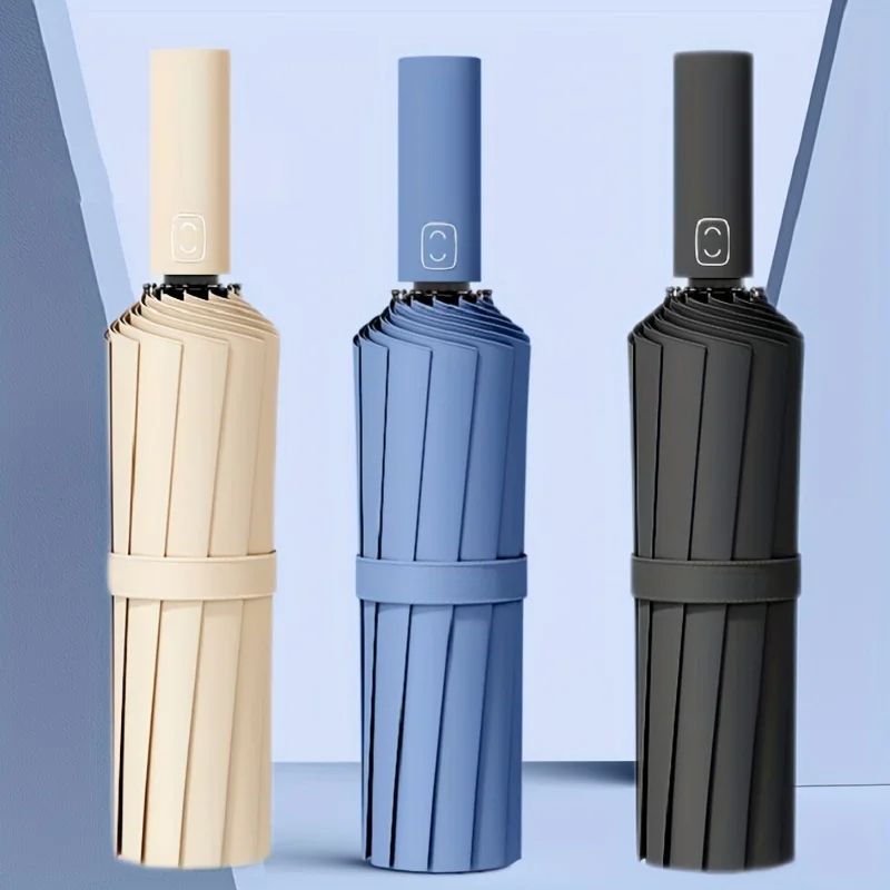 Reinforced Umbrella, Men Business, Strong & Durable Wind Resistant, Anti UV Sunscreen for Women