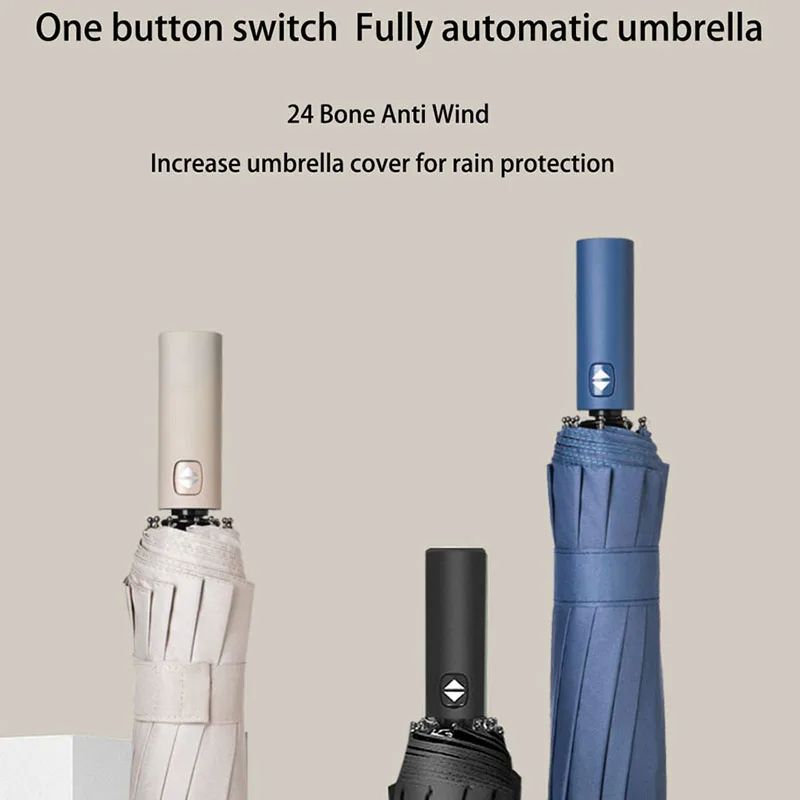 Reinforced Umbrella Men Business Strong  Durable Wind Resistant Anti UV Sunscreen For Women 2